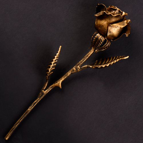 Handcrafted Metal Rose (Bronze stained)